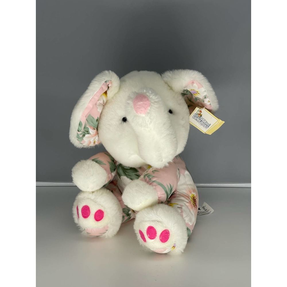 Creature Comfirts Elephant Plush with Floral body and inner ears
